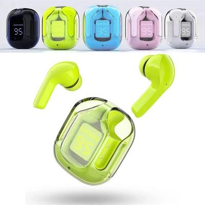 Bluetooth-Compatible Noise Canceling Translucent Earphones with Digital Display Charging Case Small Ear Buds for Sports Working