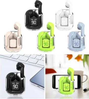 Bluetooth-Compatible Noise Canceling Translucent Earphones with Digital Display Charging Case Small Ear Buds for Sports Working